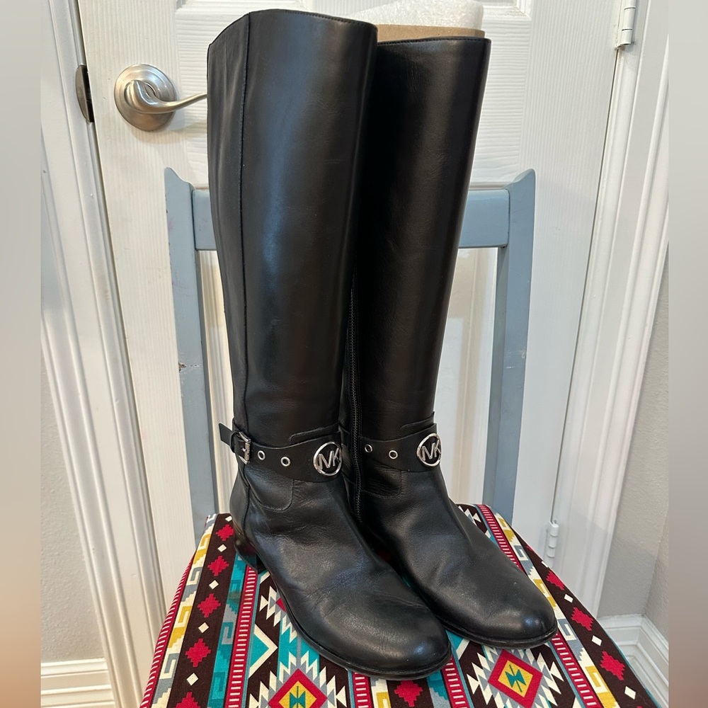 Michael Kors Black Knee High Riding Boots